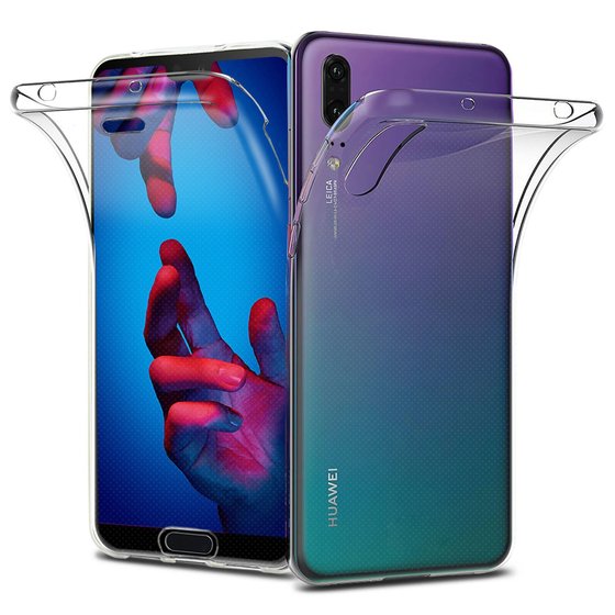 Microsonic Huawei P20 Kılıf 6 tarafı tam full koruma 360 Clear Soft Şeffaf