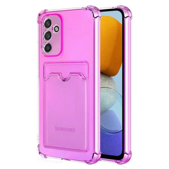 Microsonic Samsung Galaxy M23 Card Slot Shock Kılıf Pembe