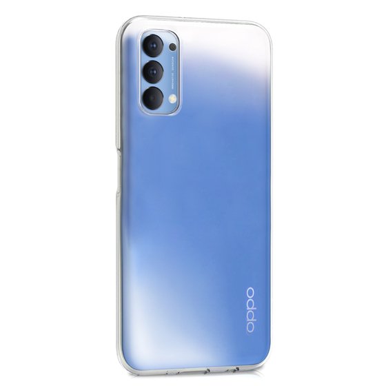 Microsonic Oppo Reno 4 Kılıf Transparent Soft Beyaz