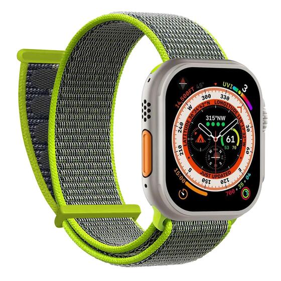 Microsonic Apple Watch Series 10 46mm Hasırlı Kordon Woven Koyu Yeşil