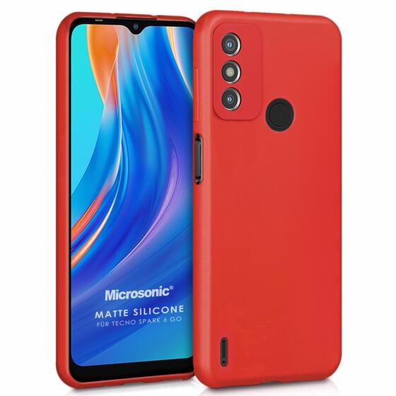 Microsonic Matte Silicone TECNO Spark 6 Go Kılıf Kırmızı