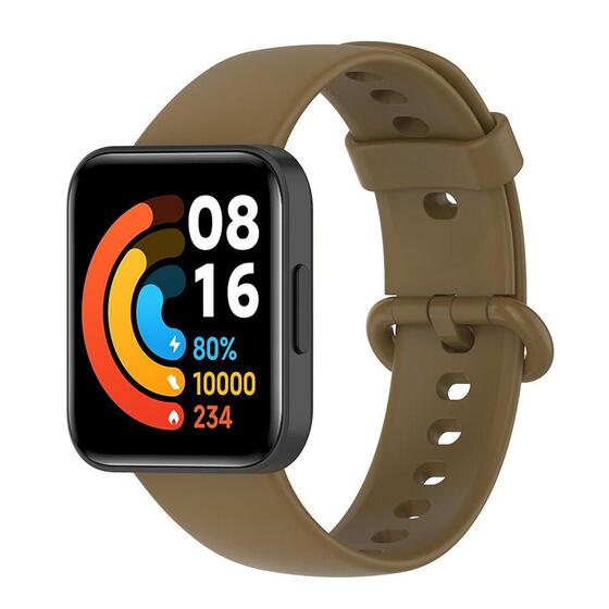 Microsonic Xiaomi Poco Watch Kordon, Silicone Sport Band Kahverengi