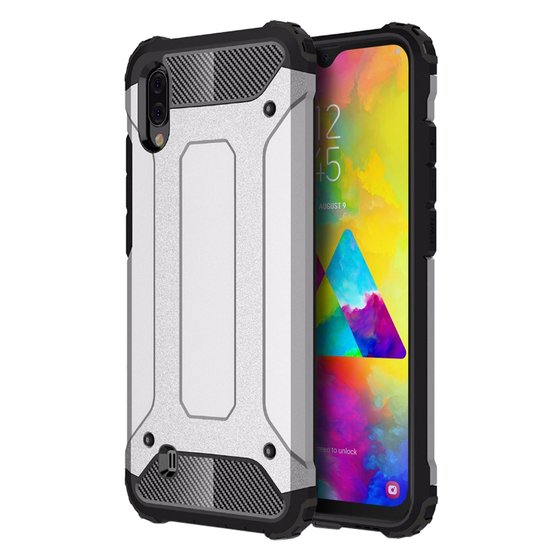 Microsonic Samsung Galaxy M10 Kılıf Rugged Armor Gümüş