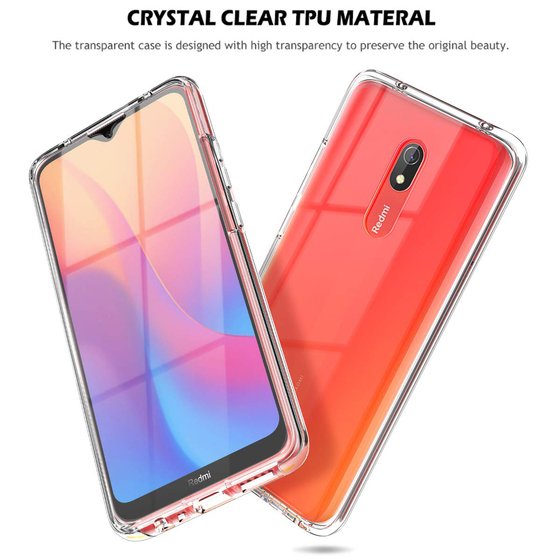 Microsonic Xiaomi Redmi 8A Kılıf 6 tarafı tam full koruma 360 Clear Soft Şeffaf