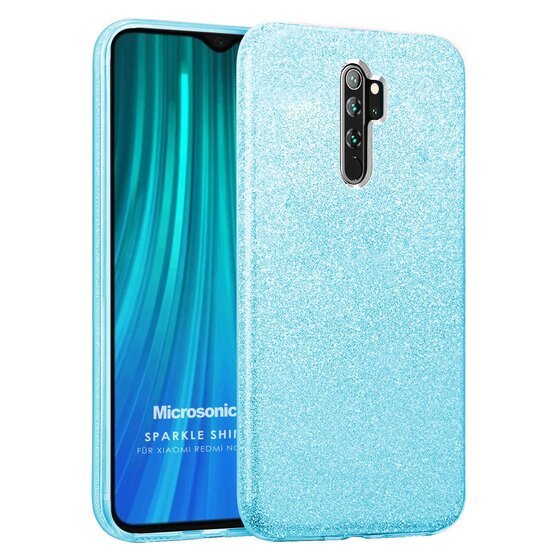 Microsonic Xiaomi Redmi Note 8 Pro Kılıf Sparkle Shiny Mavi