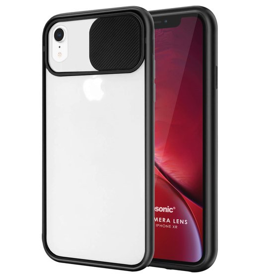 Microsonic Apple iPhone XR Kılıf Slide Camera Lens Protection Siyah