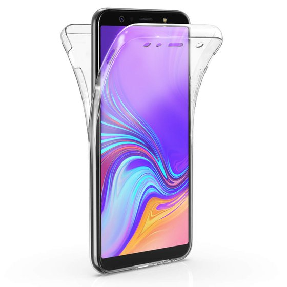 Microsonic Samsung Galaxy A7 2018 Kılıf 6 tarafı tam full koruma 360 Clear Soft Şeffaf