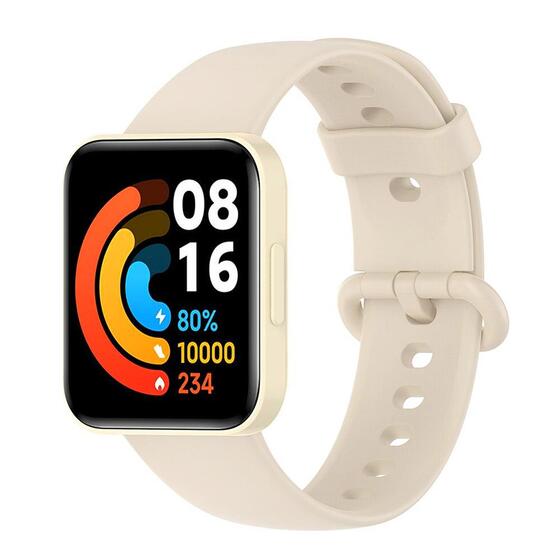 Microsonic Xiaomi Poco Watch Kordon, Silicone Sport Band Bej