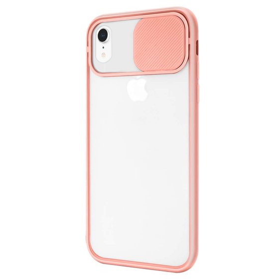 Microsonic Apple iPhone XR Kılıf Slide Camera Lens Protection Pembe