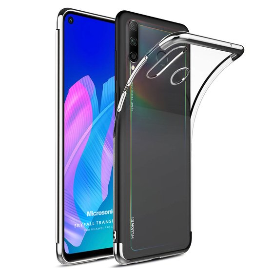 Microsonic Huawei P40 Lite E Kılıf Skyfall Transparent Clear Gümüş