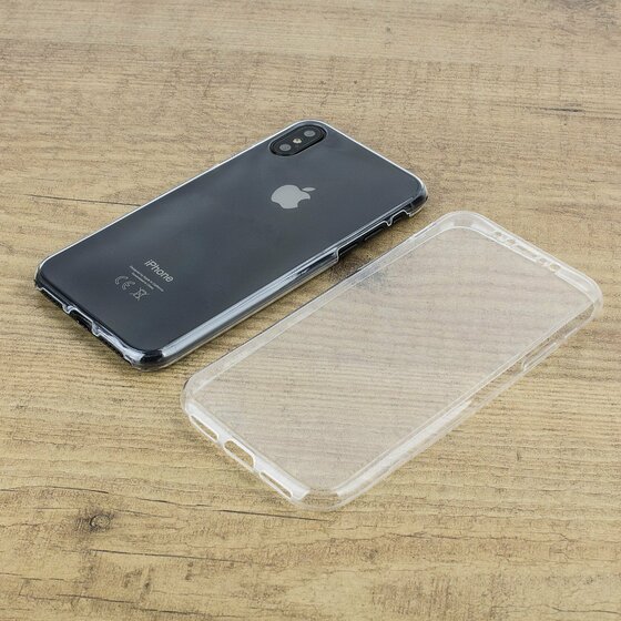 Microsonic iPhone XS (5.8'') Kılıf 6 tarafı tam full koruma 360 Clear Soft Şeffaf