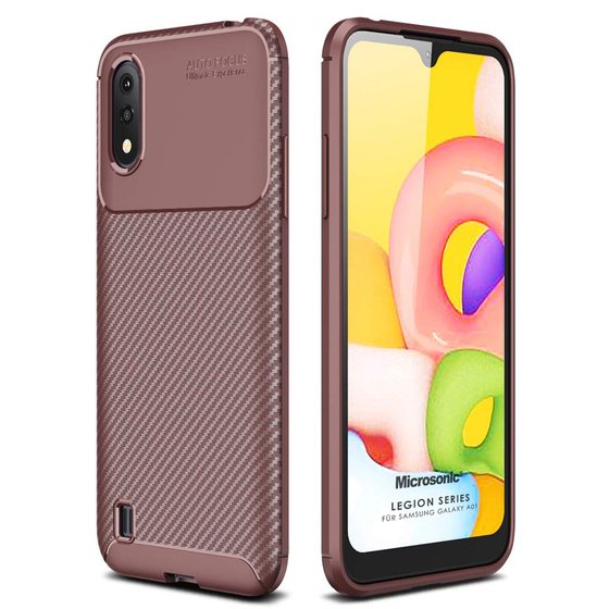 Microsonic Samsung Galaxy A01 Kılıf Legion Series Kahverengi