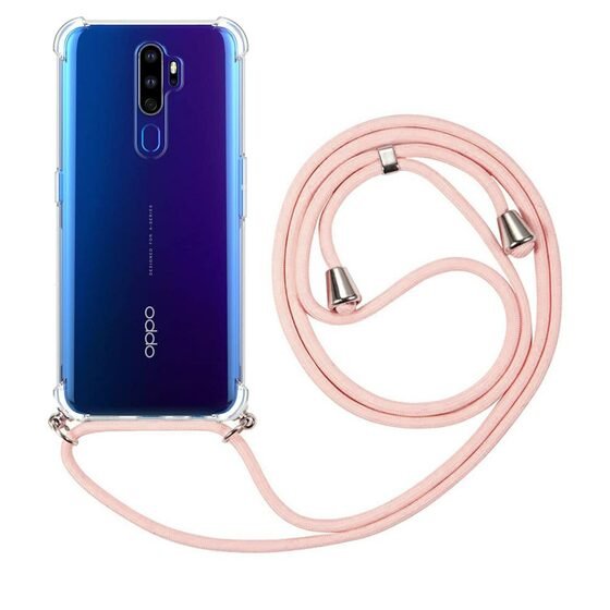 Microsonic Oppo A9 2020 Kılıf Neck Lanyard Rose Gold