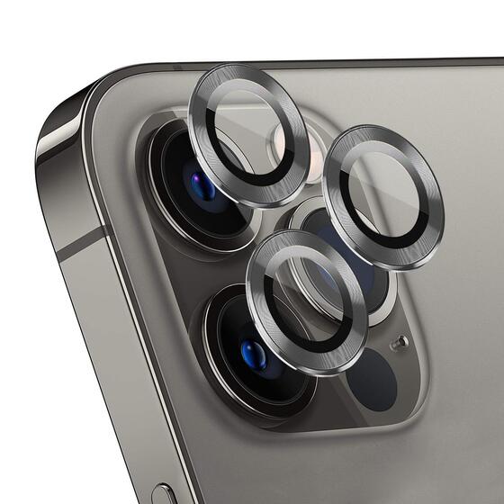 Microsonic Apple iPhone 15 Pro Tekli Kamera Lens Koruma Camı Füme