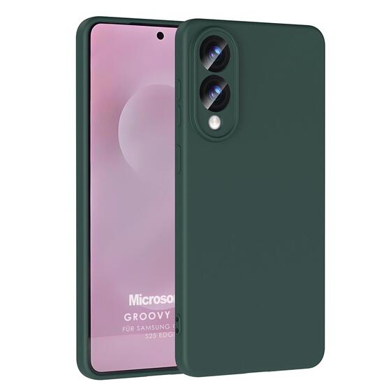 Microsonic Samsung Galaxy S25 Edge Kılıf Groovy Soft Koyu Yeşil