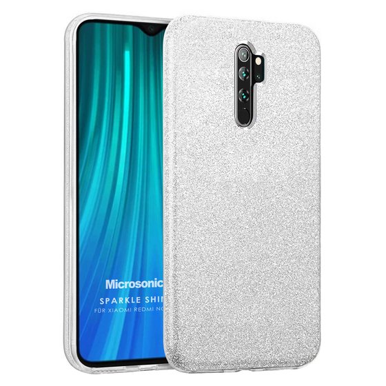 Microsonic Xiaomi Redmi Note 8 Pro Kılıf Sparkle Shiny Gümüş