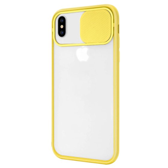 Microsonic Apple iPhone XS Max Kılıf Slide Camera Lens Protection Sarı