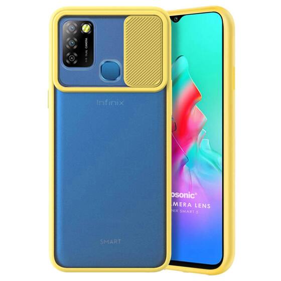 Microsonic Infinix Smart 5 Kılıf Slide Camera Lens Protection Sarı