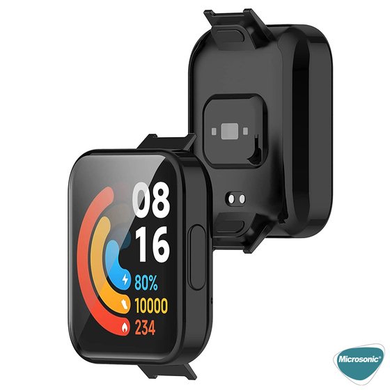 Microsonic Xiaomi Poco Watch Kılıf 360 Full Round Soft Silicone Siyah