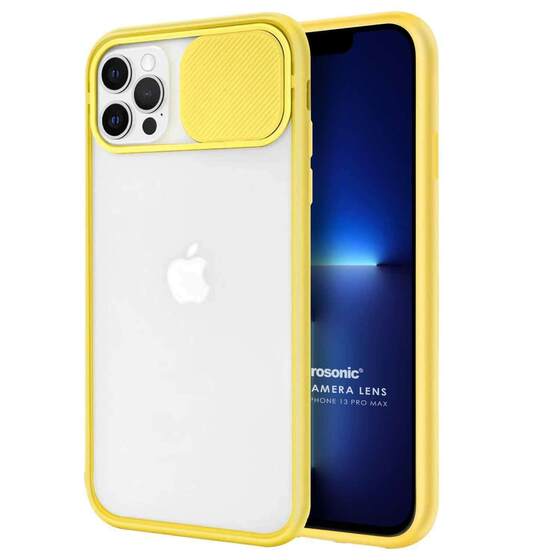 Microsonic Apple iPhone 13 Pro Max Kılıf Slide Camera Lens Protection Sarı