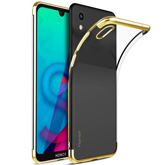 Microsonic Huawei Honor 8S Kılıf Skyfall Transparent Clear Gold