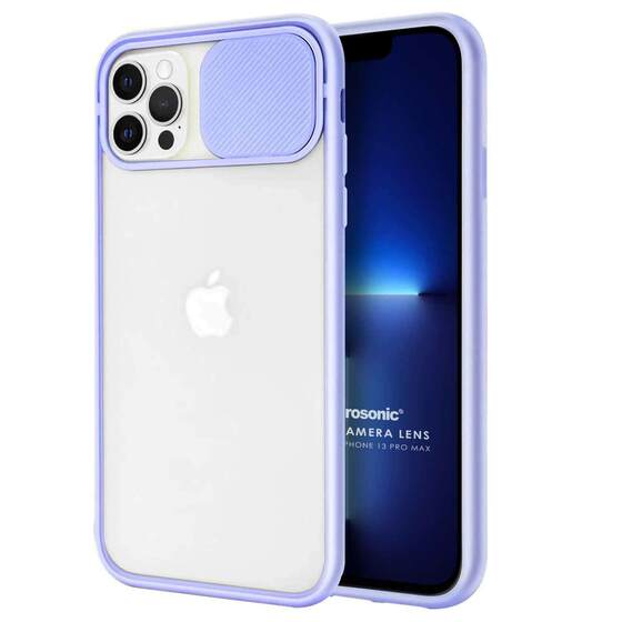 Microsonic Apple iPhone 13 Pro Max Kılıf Slide Camera Lens Protection Lila