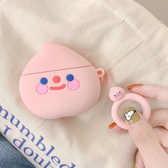 Microsonic AirPods Pro Kılıf Cartoon Figürlü Silikon Cute Peach