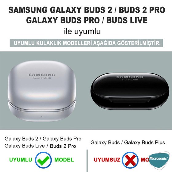 Microsonic Samsung Galaxy Buds Pro Kılıf Süslü Kalp Desenli Kırmızı