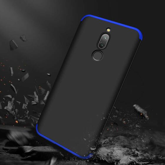 Microsonic Xiaomi Redmi 8 Kılıf Double Dip 360 Protective Siyah Mavi