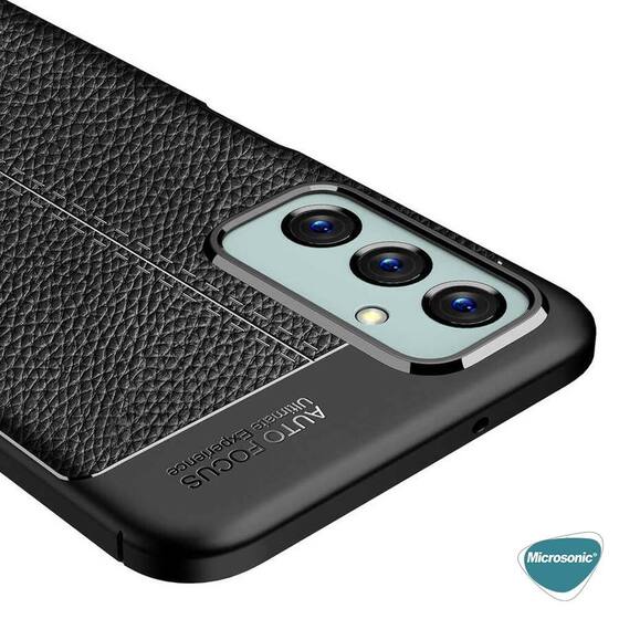 Microsonic Samsung Galaxy M23 Kılıf Deri Dokulu Silikon Siyah