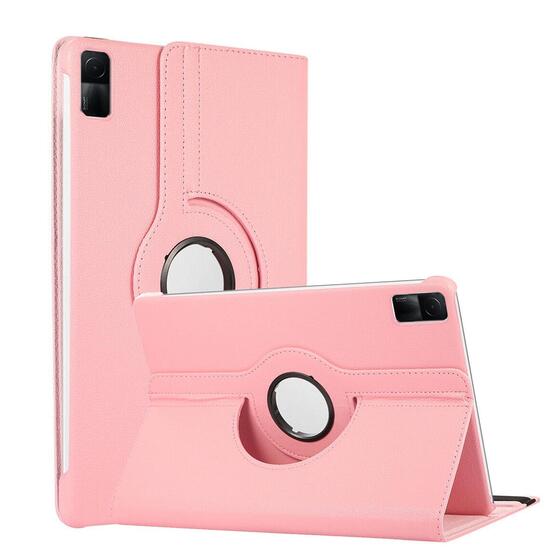 Microsonic Xiaomi Redmi Pad Kılıf 360 Dönerli Stand Deri Açık Pembe