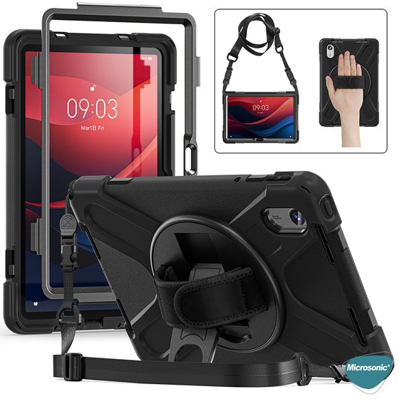 Microsonic Lenovo Tab M11 Kılıf Heavy Defender Siyah