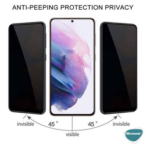 Microsonic Xiaomi Redmi Note 13 Pro Plus 5G Privacy 5D Gizlilik Filtreli Cam Ekran Koruyucu Siyah