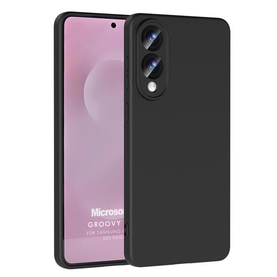 Microsonic Samsung Galaxy S25 Edge Kılıf Groovy Soft Siyah