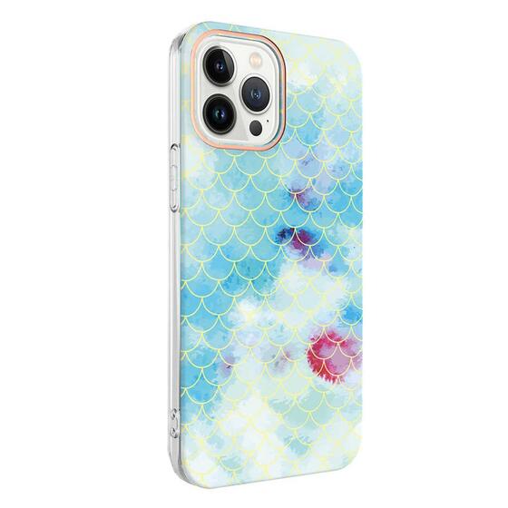 Microsonic Apple iPhone 13 Pro Max Natural Feel Desenli Kılıf Fish Scale