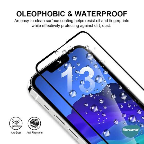 Microsonic Apple iPhone 13 Pro Max Tam Kaplayan Temperli Cam Ekran Koruyucu Siyah