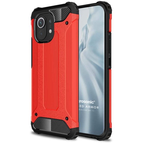 Microsonic Xiaomi Mi 11 Kılıf Rugged Armor Kırmızı