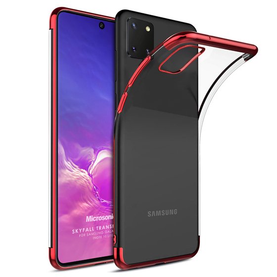 Microsonic Samsung Galaxy Note 10 Lite Kılıf Skyfall Transparent Clear Kırmızı