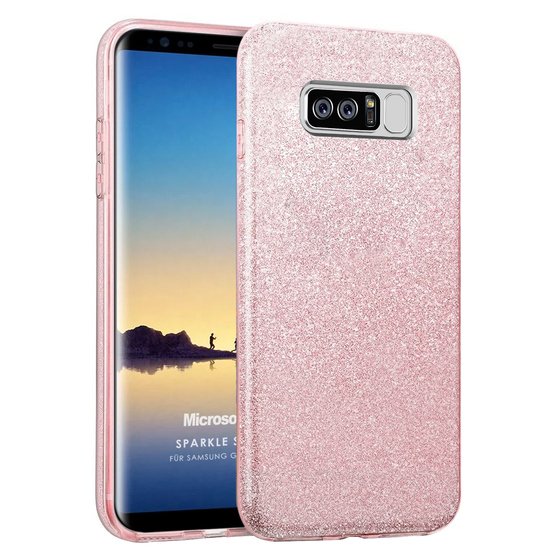 Microsonic Samsung Galaxy Note 8 Kılıf Sparkle Shiny Rose Gold