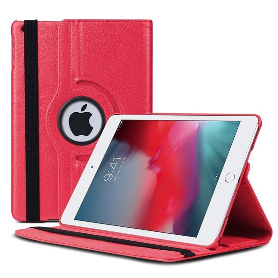 Microsonic Apple iPad Mini 5 7.9'' 2019 (A2133-A2124-A2125-A2126) Kılıf 360 Rotating Stand Deri Koyu Pembe