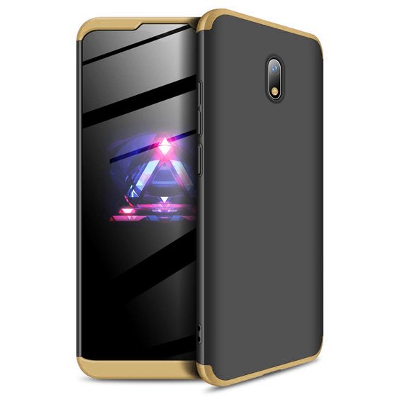 Microsonic Xiaomi Redmi 8A Kılıf Double Dip 360 Protective Siyah Gold