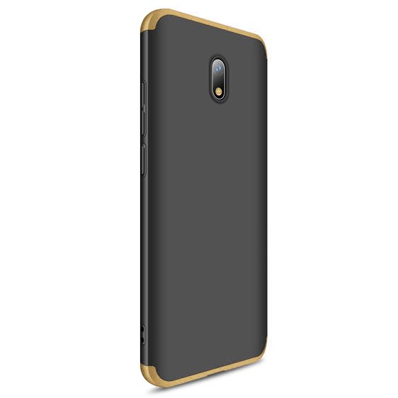 Microsonic Xiaomi Redmi 8A Kılıf Double Dip 360 Protective Siyah Gold