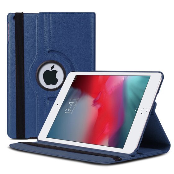 Microsonic Apple iPad Mini 5 7.9'' 2019 (A2133-A2124-A2125-A2126) Kılıf 360 Rotating Stand Deri Lacivert