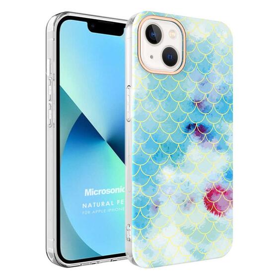 Microsonic Apple iPhone 13 Natural Feel Desenli Kılıf Fish Scale