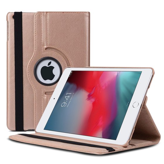 Microsonic Apple iPad Mini 5 7.9'' 2019 (A2133-A2124-A2125-A2126) Kılıf 360 Rotating Stand Deri Rose Gold