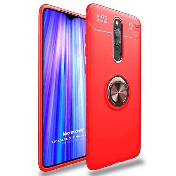 Microsonic Xiaomi Redmi 8 Kılıf Kickstand Ring Holder Kırmızı