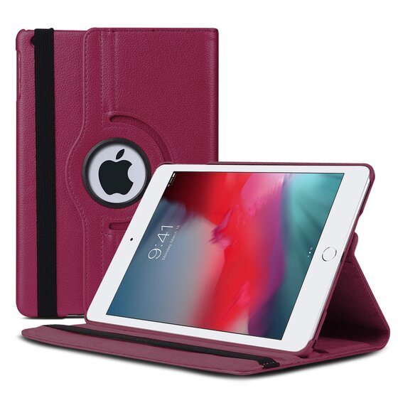 Microsonic Apple iPad Mini 5 7.9'' 2019 (A2133-A2124-A2125-A2126) Kılıf 360 Rotating Stand Deri Mor