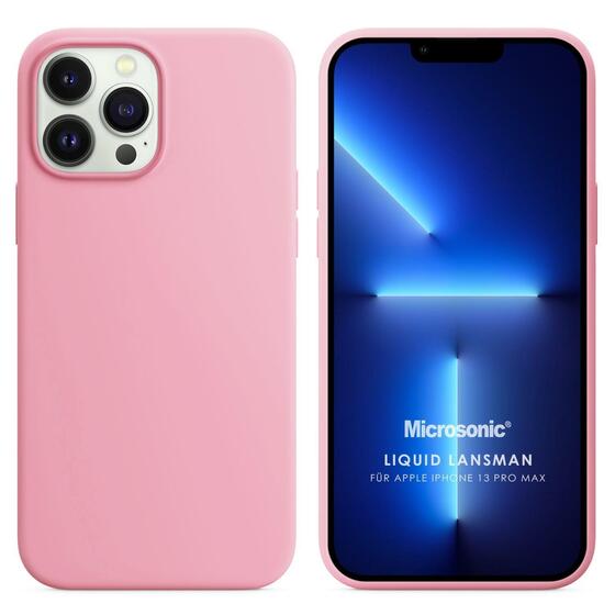 Microsonic Apple iPhone 13 Pro Max Kılıf Liquid Lansman Silikon Pembe