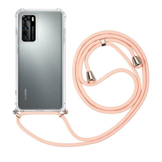 Microsonic Huawei P40 Kılıf Neck Lanyard Rose Gold