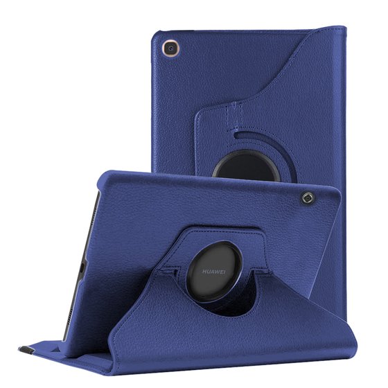 Microsonic Huawei MediaPad T5 10'' Kılıf 360 Rotating Stand Deri Lacivert